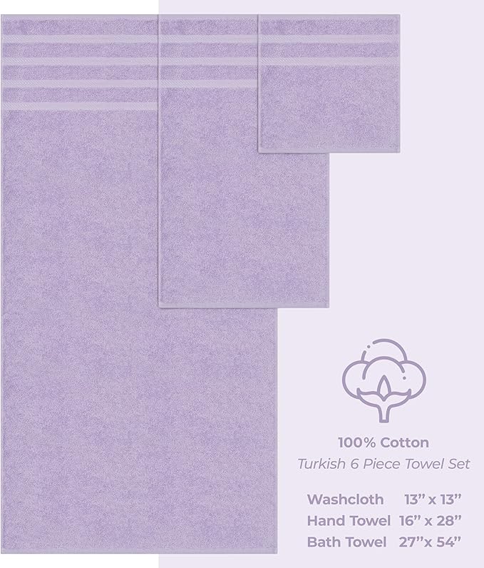 American Soft Linen Luxury 6 Piece Towel Set, 2 Bath Towels 2 Hand Towel 2 - Image 4