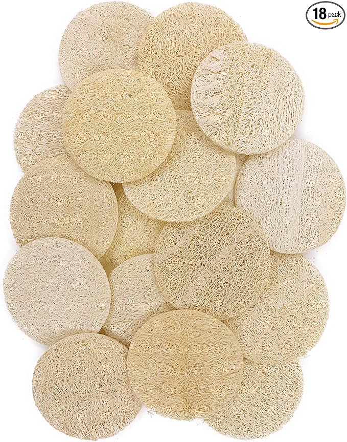 18 pcs/Set Natural Exfoliating Face Pad Loofah Sponge Facial Brush by Mr.Cui%27shop