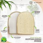 Almooni Egyptian Loofah Gloves for Women & Men, Real Natural Egyptian Loofah - Image 2