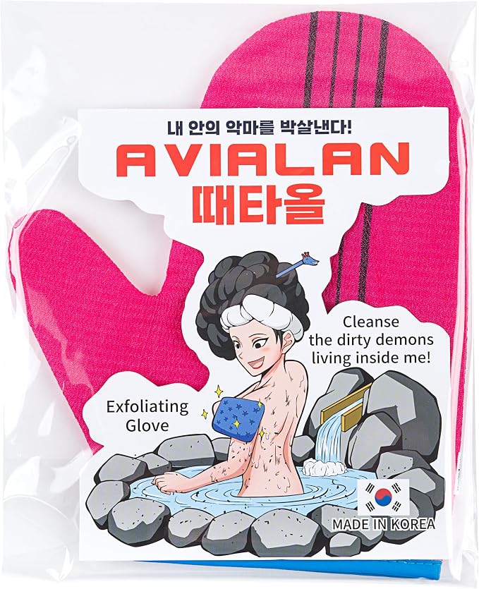 Exfoliating Glove Korean Skin Care Body wash loofah face Lip Body Scrub Dry by Unknown
