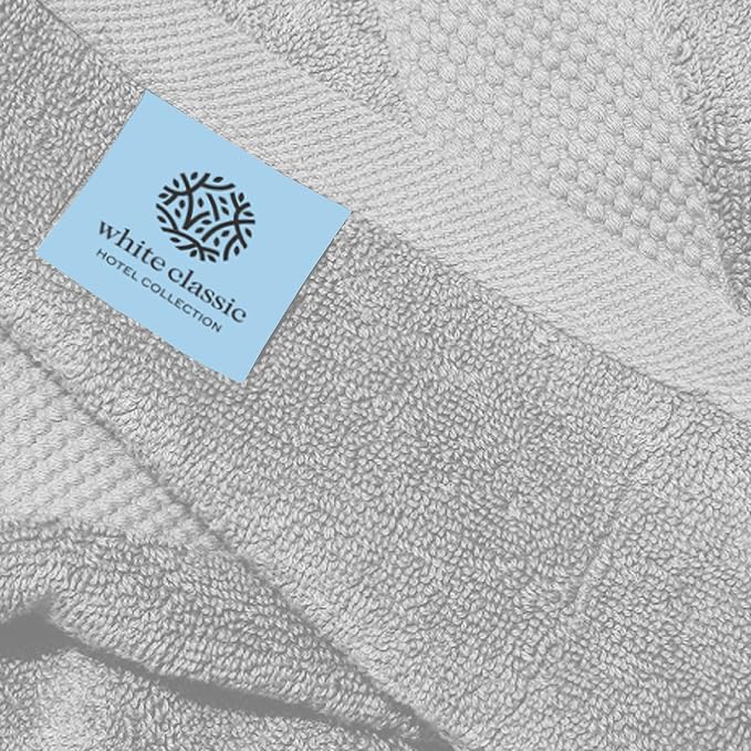White Classic Luxury Silver Hand Towels - Image 5