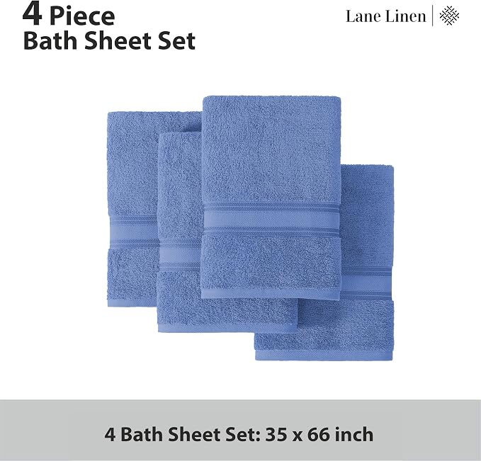 LANE LINEN 100% Cotton 4 Pack Bath Sheets - Image 4