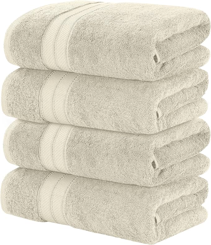 Modern Threads 4-Pack SpunLoft Bath Towel Sand 30x54 by ModernThreads