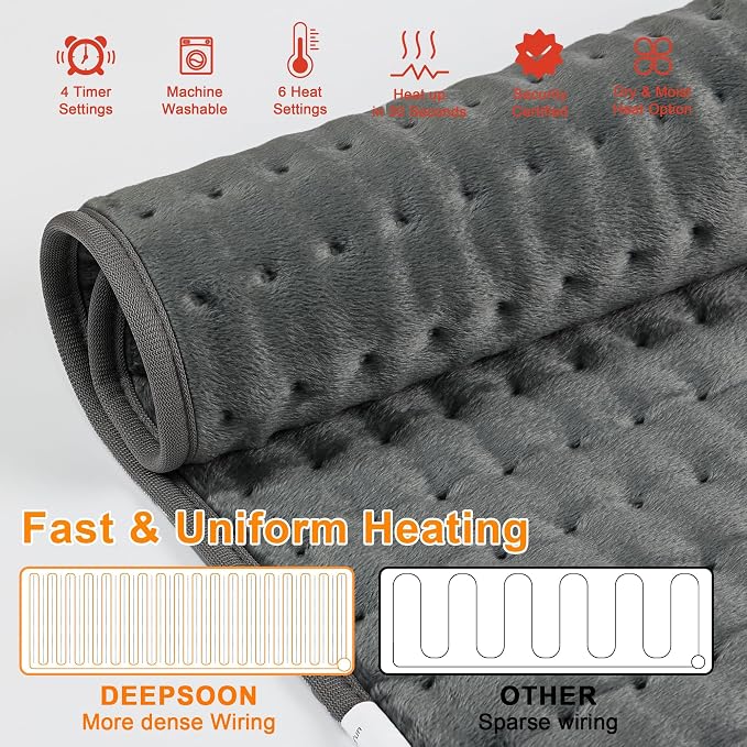 Deepsoon Heating Pad, Electric Heating Pads - Image 9
