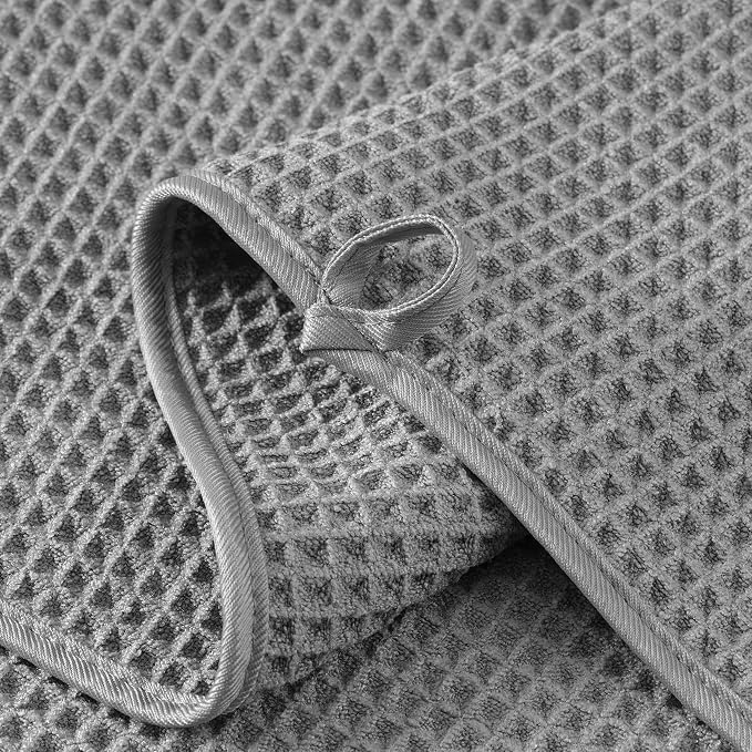 Microfiber Waffle Bath Towels, 4 Pieces, Fast Drying, Lint Free 430 GSM - Image 3