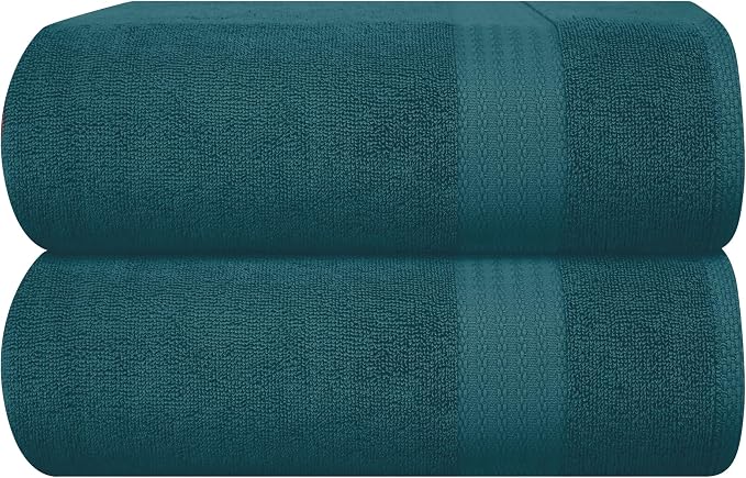 GLAMBURG Premium Cotton Oversized 2 Pack Bath Sheet 35x70-100% Pure Cotton by GLAMBURG