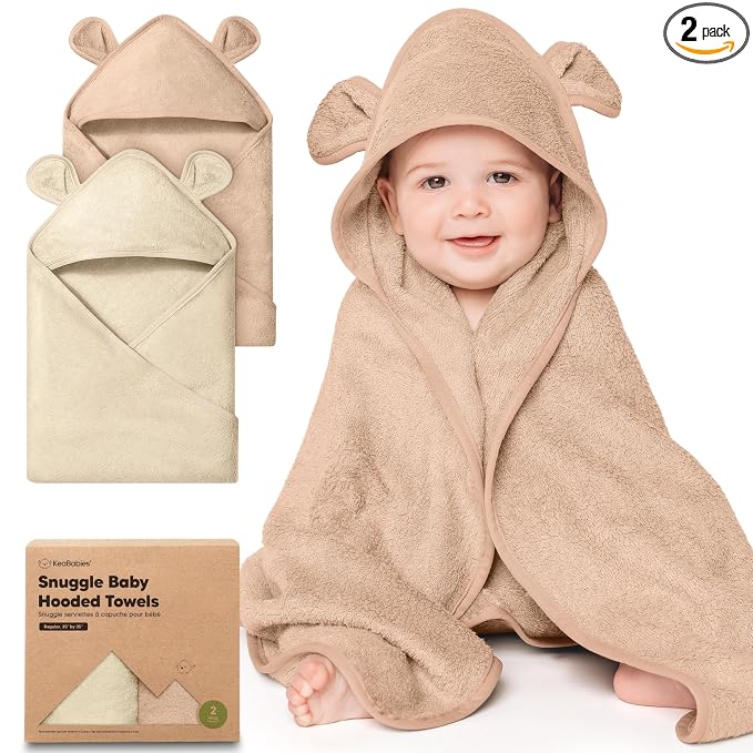 KeaBabies 2-Pack Hooded Baby Towels by KeaBabies
