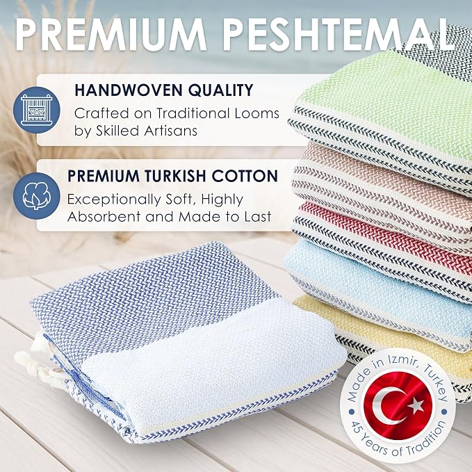 ATANI Turkish Beach Towel, Converts to a Bag, Oversized 100% Cotton Bath Towels - Image 6