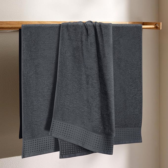 GLAMBURG Ultra Soft 4 Pack Oversized Bath Towel Set 27x54 inches, 100% Cotton - Image 3
