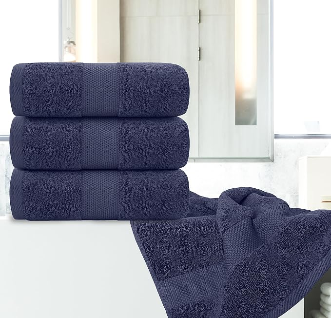 White Classic Luxury Bath Towels Set of 4 Large - Image 6
