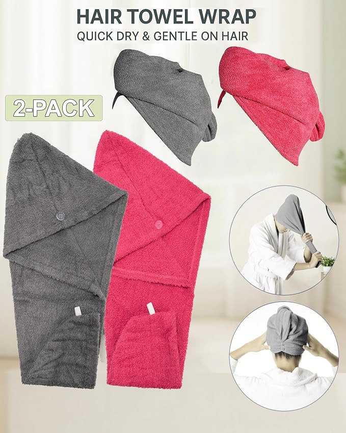 Textila 100% Cotton Hair Wrap Towels - Image 3