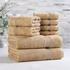 Superior Egyptian Cotton 8-Piece Towel Set, Guest Bath Decor Essentials by SUPERIOR
