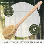 Hydrea London Dry Body Brush Long Handled Exfoliating Skin Brush - Image 4