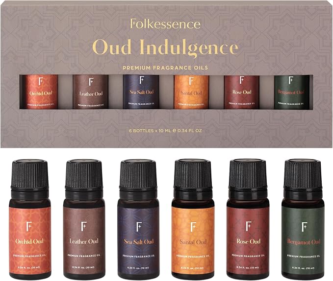 Folkulture Essential Oils Set for Diffuser | Set of 6 Luxury Floral & Oud by FOLKULTURE
