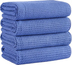 Microfiber Waffle Bath Towels, 4 Pieces, Fast Drying, Lint Free 430 GSM by Unknown