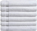 Amazon Basics 6-Pack Bath Towels, 100% Ring Spun Cotton, 600 GSM, Lightweight by AmazonBasics