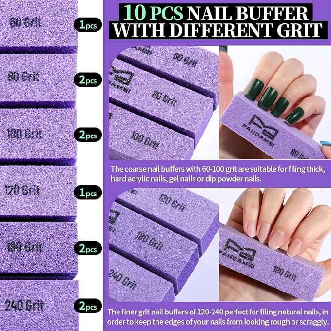 FANDAMEI Nail Buffer and Shine Kit, Nail Care Kit, Nail Buffer Kit, Nail Buffers - Image 2