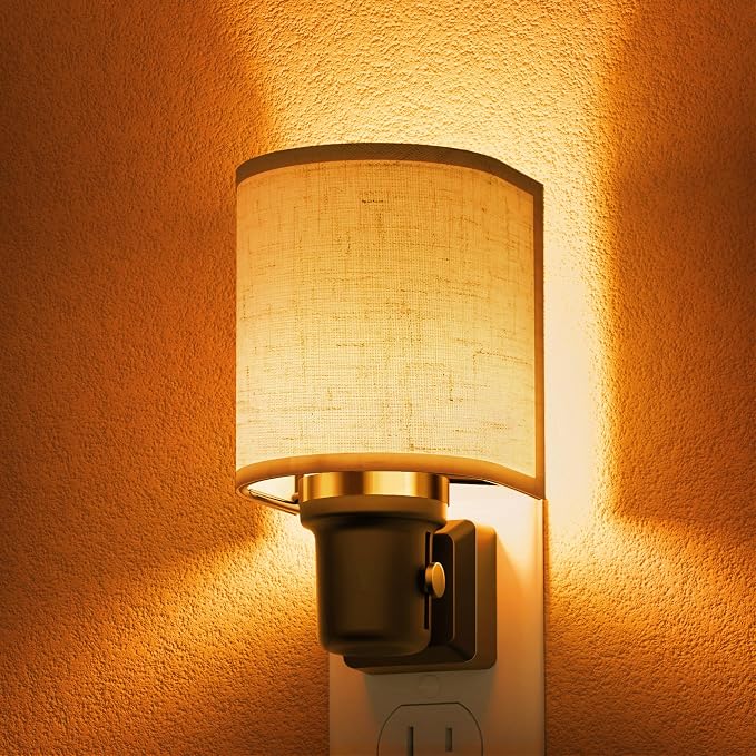 L LOHAS LED Amber Night Lights Plug into Wall, Plug in Night Light Dimmable by LLOHASLED