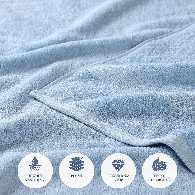 Superior Egyptian Cotton 2-Piece Bath Sheet Towel Set, Oversized Body Towels - Image 8