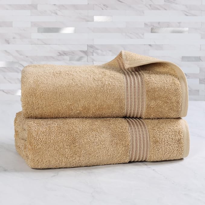 Superior Egyptian Cotton 2-Piece Bath Sheet Towel Set, Oversized Body Towels - Image 2