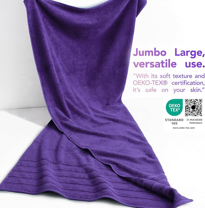 American Soft Linen 35x70 Jumbo Large Bath Towel, 600 GSM 100% Cotton Turkish - Image 3
