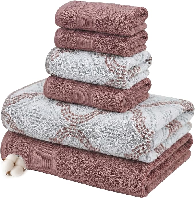 Modern Threads Capri 6-Piece Reversible Yarn Dyed Jacquard Towel Set by ModernThreads