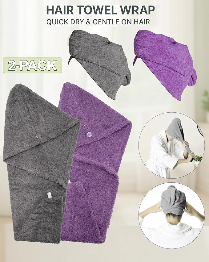 Textila 100% Cotton Hair Wrap Towels - Image 3