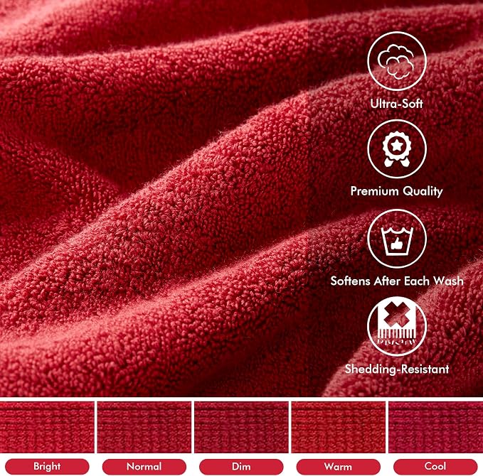 Madison Park 800GSM Bathroom Towel Set of 8 100% Cotton Bath Towel Set - Image 7