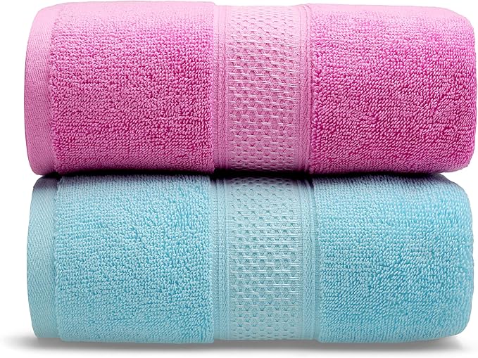 Cotton Bath Towels Set, 2-Piece Set Super Absorbent Quick Drying, Suitable - Image 3