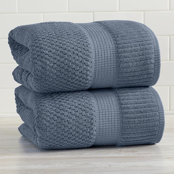 NY Loft 100% Cotton 2 Pack Bath Sheet Towel Set | Extra Large Oversize Bath - Image 8