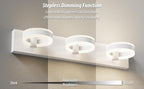 LED Bathroom Light Fixtures, 24inch White Vanity Lights, Modern 3 Light Acrylic - Image 5