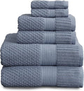NY Loft 100% Cotton 6 Piece Bath Towel Set | Blue Towels | Oeko-TEX® Standard by NYLoft