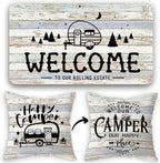Welcome to Our Rolling Estate Soft Diatom Mud Absorbent Bath Rug 17”x30” by FLDAS