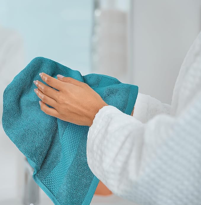 White Classic Luxury Aqua Hand Towels - Image 8