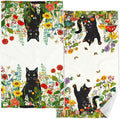 Accnicc 2 Pack Black Cat Bathroom Hand Towels Decorative Spring Floral Dish by Accnicc