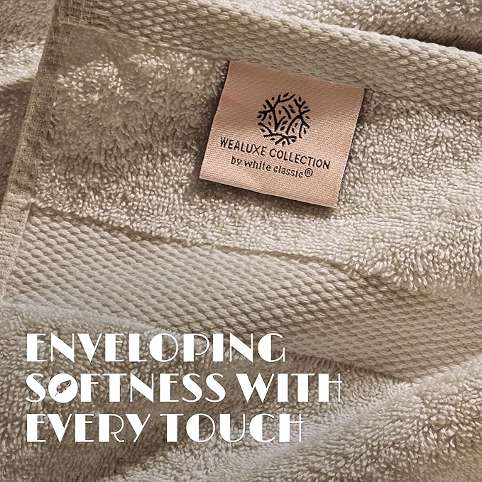 White Classic Taupe Hand Towels - Image 3