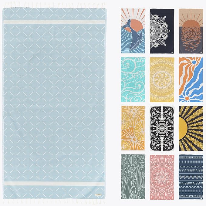 FESHKA Sand Free Turkish Beach Towel Quick Dry Bath Towel All ages, Oversized by FESHKA