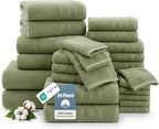 24-Piece Luxury Bathroom Towel Sets – 100% Cotton Bath Towel, 2 Bath Sheets by CasaPlatino