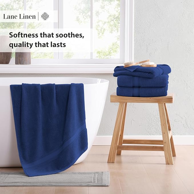 LANE LINEN 100% Cotton 4 Pack Bath Sheets Set - Image 5