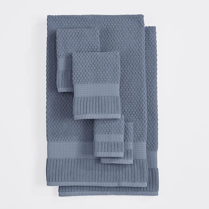 NY Loft 100% Cotton 6 Piece Bath Towel Set | Blue Towels | Oeko-TEX® Standard - Image 8