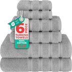 American Soft Linen Luxury 6 Piece Towel Set, 2 Bath Towels 2 Hand Towel 2 by AmericanSoftLinen