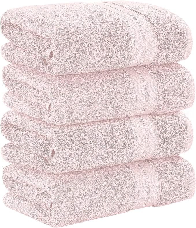 Modern Threads 4-Pack SpunLoft Bath Sheet Blush 35x66 - Image 3