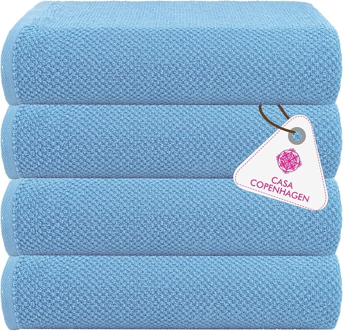 CASA COPENHAGEN EcoPop 4Pcs 100% Cotton Large Designer Towels Gift Set- Dusty by CASACOPENHAGEN