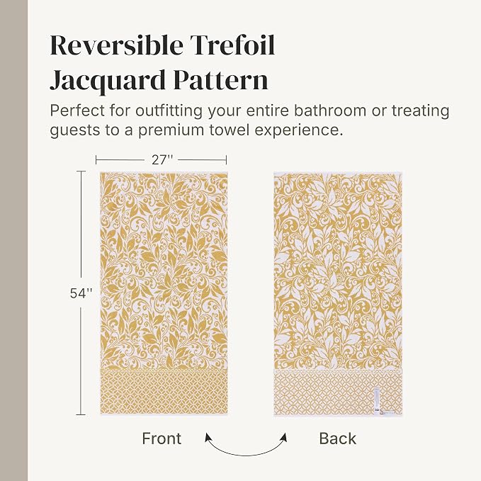 Modern Threads Botanical Vine 6-Piece 100% Cotton Towel Set – Reversible Yarn - Image 6