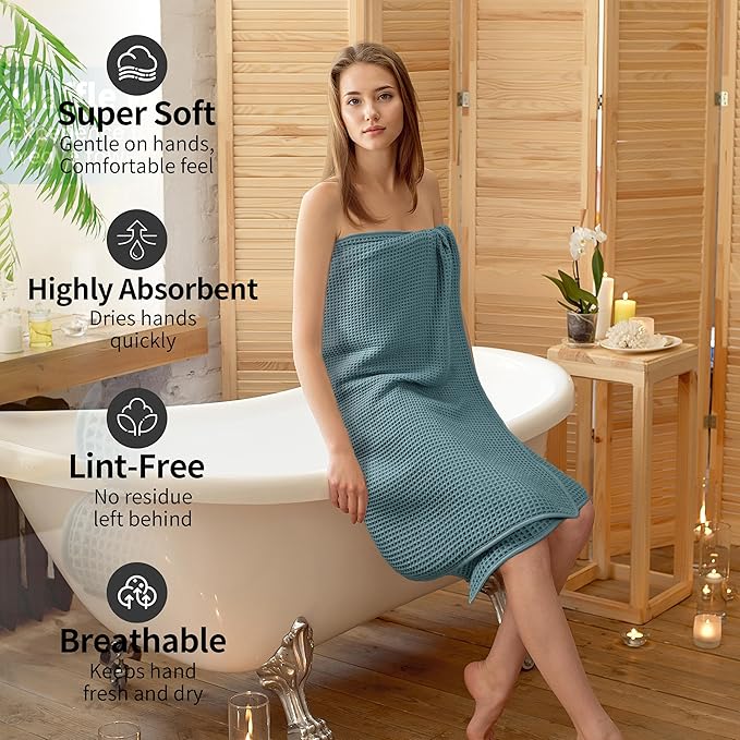 MICROFI New Microfiber Waffle Bath Towels, 2 Pieces, Fast Drying, Lint Free 430 - Image 4
