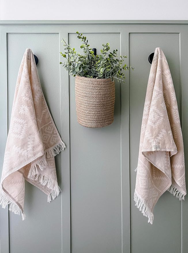 RAY SILVER Aztec Turkish Hand Towels Set of 2 100% Cotton Peshtemal Soft Feel - Image 5