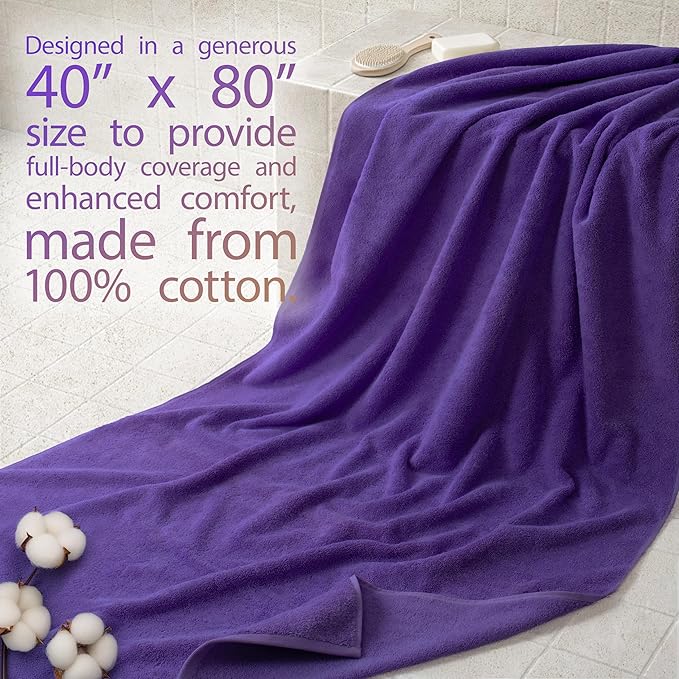 Cotton Paradise 100% Cotton 40x80 Oversized Bath Sheet, Extra Large Turkish - Image 2