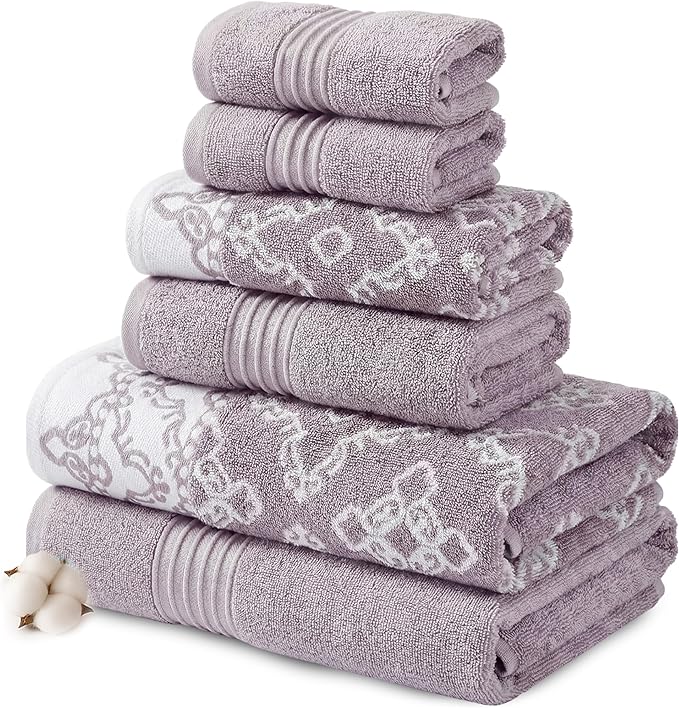 Modern Threads Charlize 6-Piece 100% Cotton Towel Set–Reversible Yarn Dyed by ModernThreads