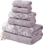 Modern Threads Charlize 6-Piece 100% Cotton Towel Set–Reversible Yarn Dyed by ModernThreads