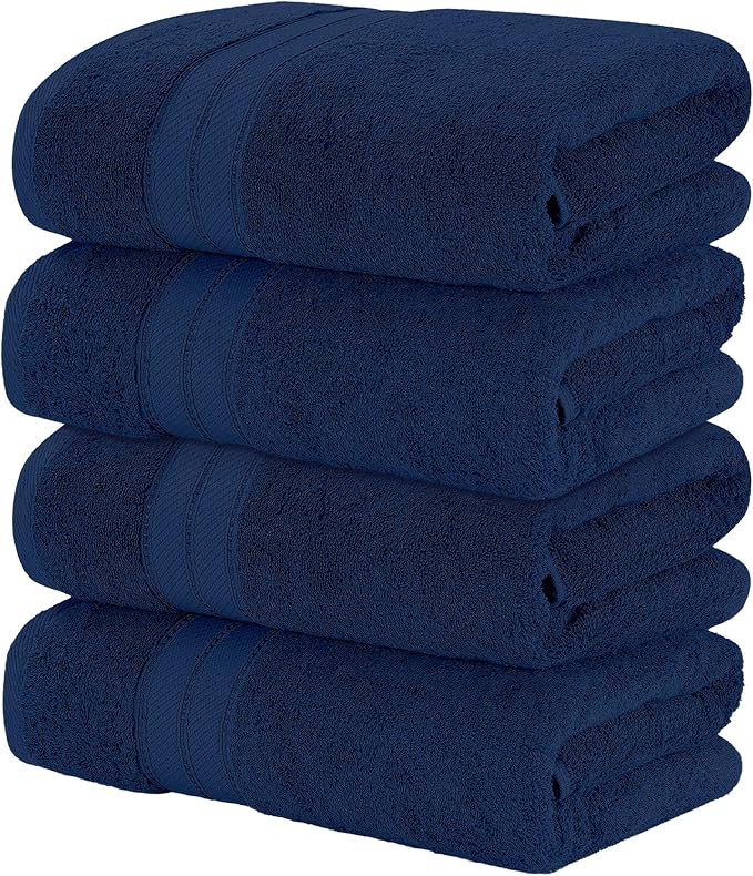 Modern Threads 4-Pack SpunLoft Bath Towel Navy 30x54 by ModernThreads